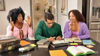 Sneaky SexCollege Cuties Study Big Dick